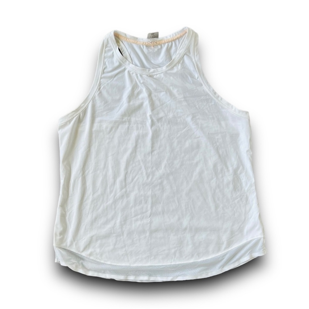 CALIA Women’s Mesh Trim Racer Back White & Tank Top Size XXL